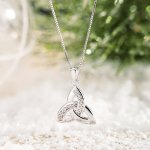 Gorgeous Celtic Weave Trinity Knot Necklace in Sterling Silver