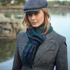 100% Brushed Merino Wool Scarf - Blackwatch Tartan Plaid, 12