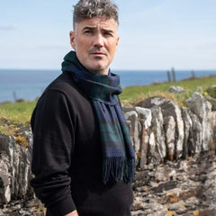 100% Brushed Merino Wool Scarf - Blackwatch Tartan Plaid, 12