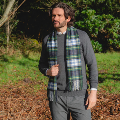 100% Irish Wool Scarf - Dress Gordon Tartan Plaid, 12