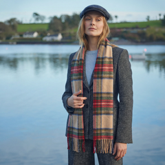 100% Irish Wool Scarf - Dress Stewart Tartan Plaid, 12