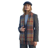 100% Irish Wool Scarf - Rust Brown Red Tartan Plaid, 12