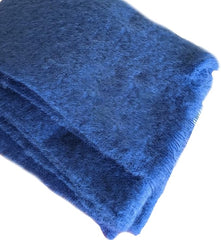 Irish Mohair Throw Blanket – Solid Blue, 70% Mohair Wool Blend (54
