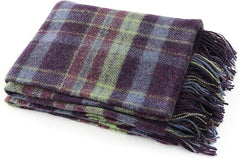 100% Wool Throw Plaid Blanket, 72