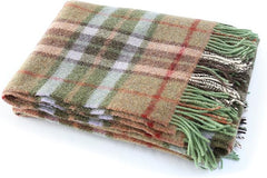 100% Wool Throw Plaid Blanket, 72