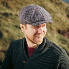 Irish Newsboy Cap Extended Peak Vintage Style Made of Irish Tweed