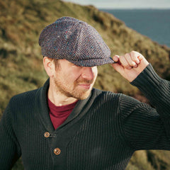 Irish Newsboy Cap Extended Peak Vintage Style Made of Irish Tweed