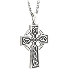 925 Sterling Silver Celtic Cross Necklace for Men (24