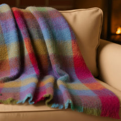 70% Mohair 30% Wool Blend Throw Blanket, 54