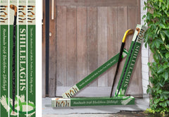 Shillelagh Walking Stick with Box, Handcrafted in Ireland Blackthorn Wood Cane, Black Lacquered Finish