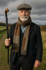 Shillelagh Walking Stick with Box, Handcrafted in Ireland Blackthorn Wood Cane, Black Lacquered Finish