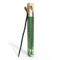 Shillelagh Walking Stick with Box, Handcrafted in Ireland Blackthorn Wood Cane, Black Lacquered Finish