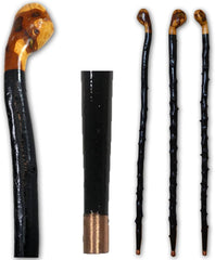Shillelagh Walking Stick with Box, Handcrafted in Ireland Blackthorn Wood Cane, Black Lacquered Finish