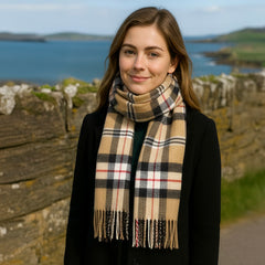 100% Wool Irish Plaid Scarf for Men and Women - 12