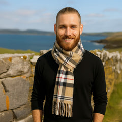 100% Wool Irish Plaid Scarf for Men and Women - 12