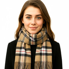 100% Wool Irish Plaid Scarf for Men and Women - 12