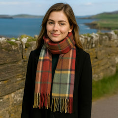 100% Wool Irish Plaid Scarf for Men and Women - 12