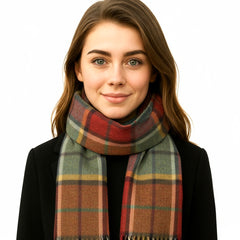 100% Wool Irish Plaid Scarf for Men and Women - 12