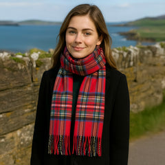 100% Wool Irish Plaid Scarf for Men and Women - 12