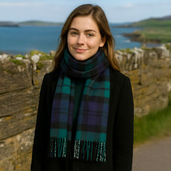 100% Wool Irish Plaid Scarf for Men and Women - 12