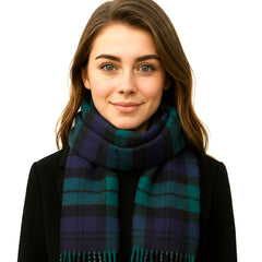 100% Wool Irish Plaid Scarf for Men and Women - 12