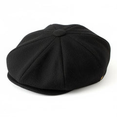Newsboy Flat Cap Herringbone Traditional 8 Piece with Button Fastening - Irish Made Wool Tweed