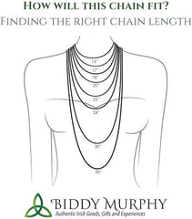 Irish Sterling Silver Harp Pendant Necklace for Women (18