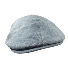 Irish Linen Newsboy Flat Cap - Blue, Lightweight & Breathable Slim Fit Hat