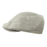 Irish Linen Newsboy Flat Cap - Light Grey, Lightweight & Breathable Slim Fit Hat