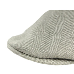 Irish Linen Newsboy Flat Cap - Light Grey, Lightweight & Breathable Slim Fit Hat