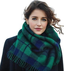 100% Wool Irish Plaid Scarf for Men and Women - 12