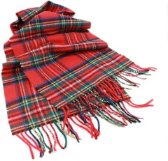 100% Wool Irish Plaid Scarf for Men and Women - 12