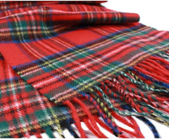 100% Wool Irish Plaid Scarf for Men and Women - 12