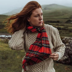 100% Wool Irish Plaid Scarf for Men and Women - 12