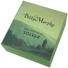 Sterling Silver Shamrock Necklace with Connemara Marble (Three-Leaf Clover Pendant and 18