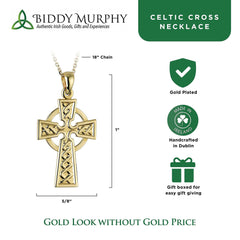 Celebrate Your Irish Roots with a Golden Celtic Cross Necklace
