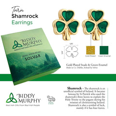 Lucky Shamrock Gold-Plated Earrings: Irish Charm in Studs