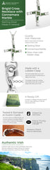 St. Brigid's Cross Pendant: Sterling Silver & Connemara Marble Necklace