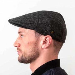 Contemporary Curved Peak Scally Cap Woven Irish Tweed