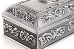 Celtic Pewter Jewelry Box: Symbolic & Spacious Storage