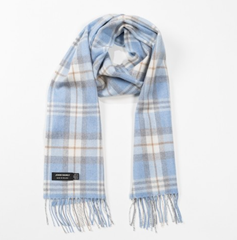 Lt. Blue Plaid Cream Grey