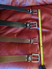 Men's Italian Leather Celtic Embossed Dress Belt, Imported, 1.25 Inch - Brown