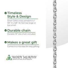 Exquisite Two-Sided Celtic Cross Necklace - Crafted in Ireland