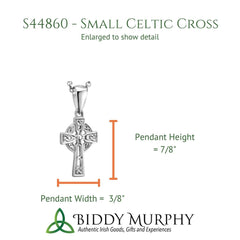 Authentic Sterling Silver Irish Celtic Cross Necklace