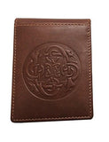 Celtic Wallet & Money Clip Brown Genuine Leather Irish Made by Our Maker-Partner in Co. Cork.