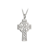 Men's Two-Sided Sterling Silver Celtic Cross Necklace