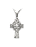Men's Celtic Cross Necklace: Sterling Silver, Trinity Knots