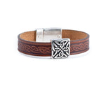 Biddy Murphy Irish Leather Bracelet Celtic Knot Charm Three Colors Unisex Made by Our Maker-Partner in Co. Cork