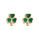 Lucky Shamrock Gold-Plated Earrings: Irish Charm in Studs