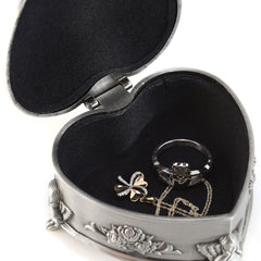 Irish Heart-Shaped Jewelry Box: Blessings in Pewter